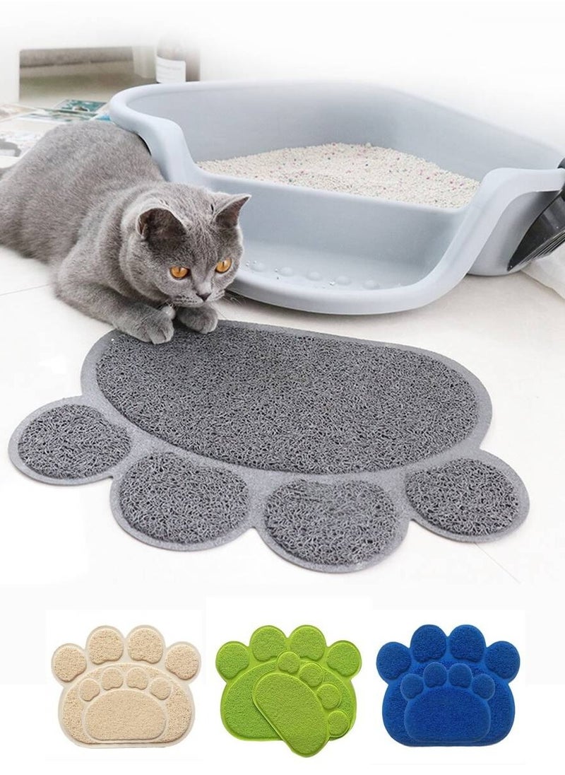 Generic - Non-Slip Cat Litter Mat Kitty Paw Shape Pad Indoor Large - Image 1