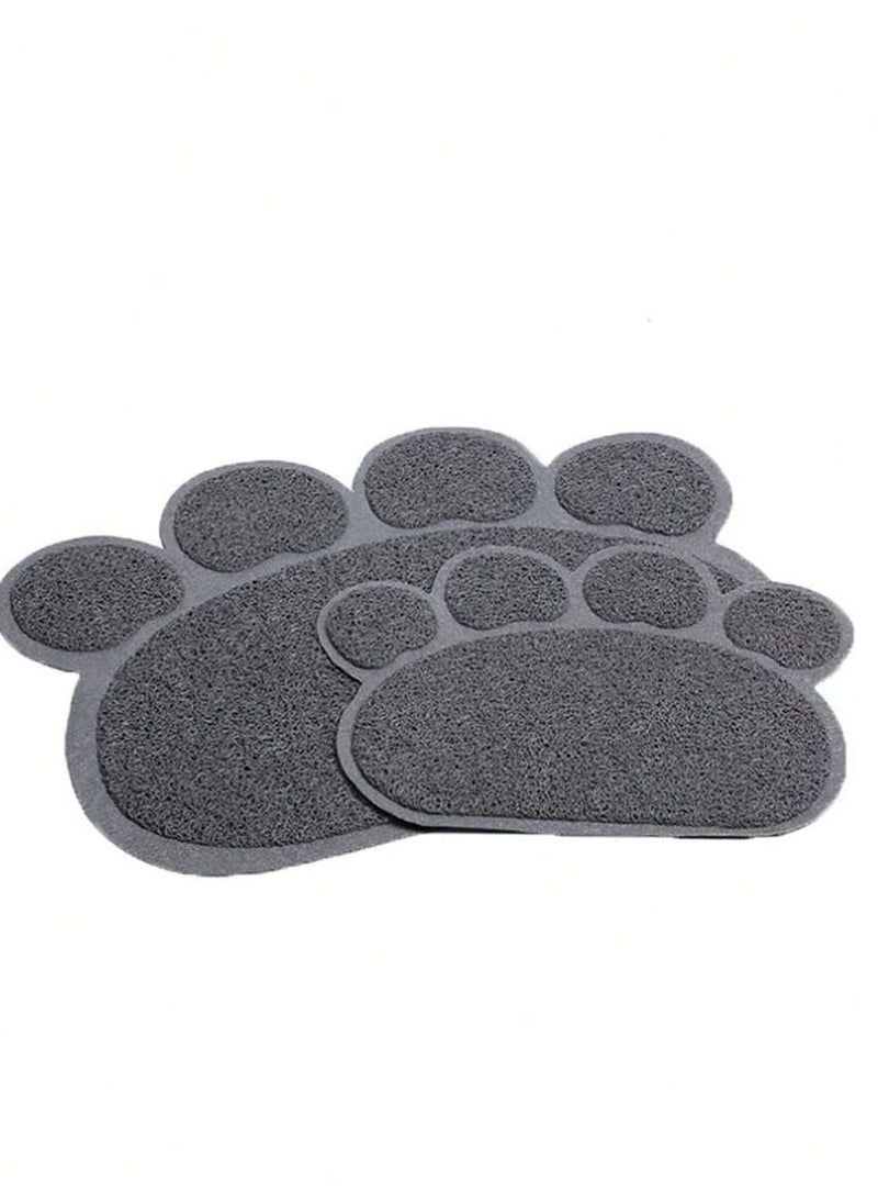 Generic - Non-Slip Cat Litter Mat Kitty Paw Shape Pad Indoor Large - Image 1