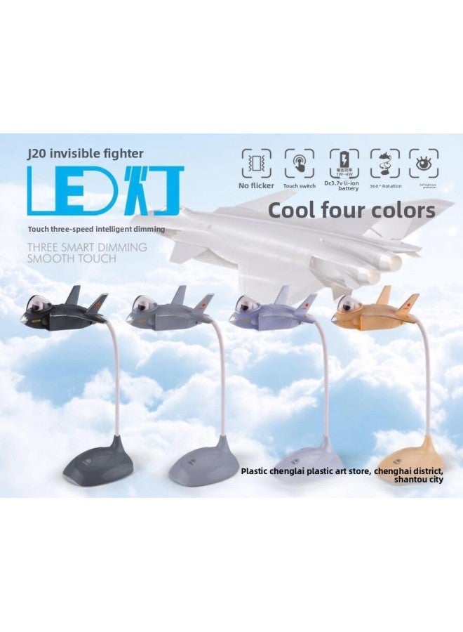 Aircraft Touch Desk Lamp Three-gear Dimming Non-strobe Touch Switch Lithium Ion Battery 360-degree Rotating Eye Protection-Specifications:Cartoon Aircraft Touch Table Lamp (60 Boxes)  - Image 4