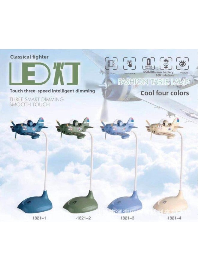 Aircraft Touch Desk Lamp Three-gear Dimming Non-strobe Touch Switch Lithium Ion Battery 360-degree Rotating Eye Protection-Specifications:Cartoon Aircraft Touch Table Lamp (60 Boxes)  - Image 5