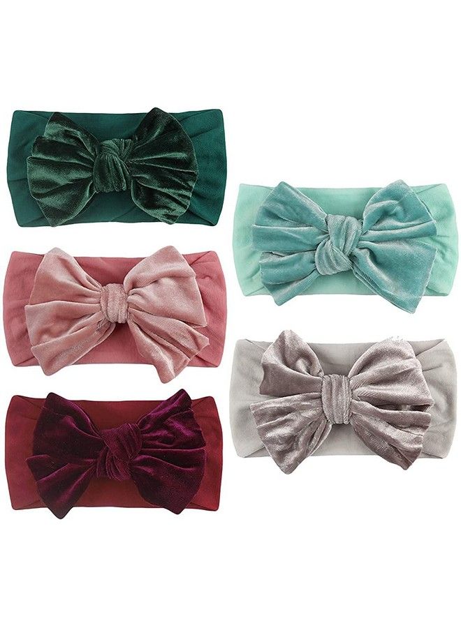 WHISKET Velvet Bow Headbands Super Soft And Elastic Headwrap For Toddler Baby Girl (8) - Image 3