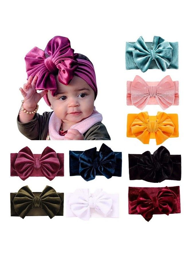 WHISKET Velvet Bow Headbands Super Soft And Elastic Headwrap For Toddler Baby Girl (8) - Image 2