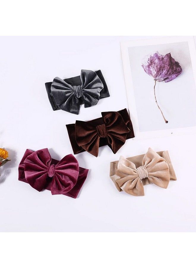 WHISKET Velvet Bow Headbands Super Soft And Elastic Headwrap For Toddler Baby Girl (8) - Image 4