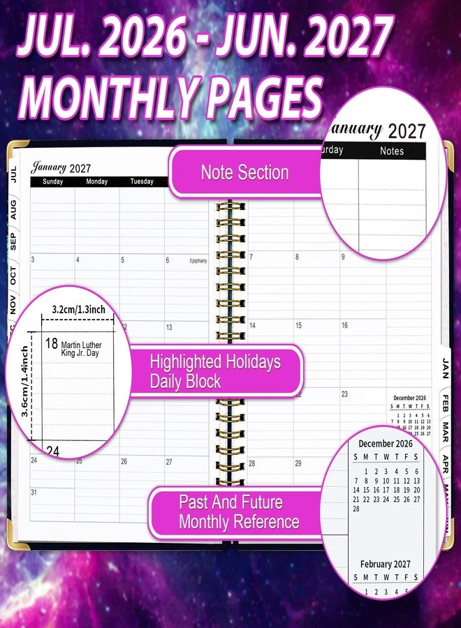 METEOROCK 2026-2027 Weekly Planner from Jul 2026 - Jun 2027, 6.3" X 8.5" Monthly Planner for Women Men, Daily Planner with Monthly Tabs, Agenda Planner for School/Work, Calendar Planner 2026-2027 - Image 3