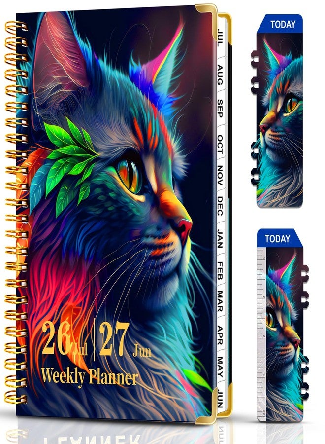 METEOROCK 2026-2027 Weekly Planner from Jul 2026 - Jun 2027, 6.3" X 8.5" Monthly Planner for Women Men, Daily Planner with Monthly Tabs, Agenda Planner for School/Work, Calendar Planner 2026-2027 - Image 1