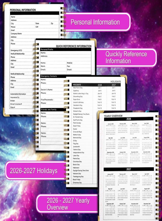 METEOROCK 2026-2027 Weekly Planner from Jul 2026 - Jun 2027, 6.3" X 8.5" Monthly Planner for Women Men, Daily Planner with Monthly Tabs, Agenda Planner for School/Work, Calendar Planner 2026-2027 - Image 5