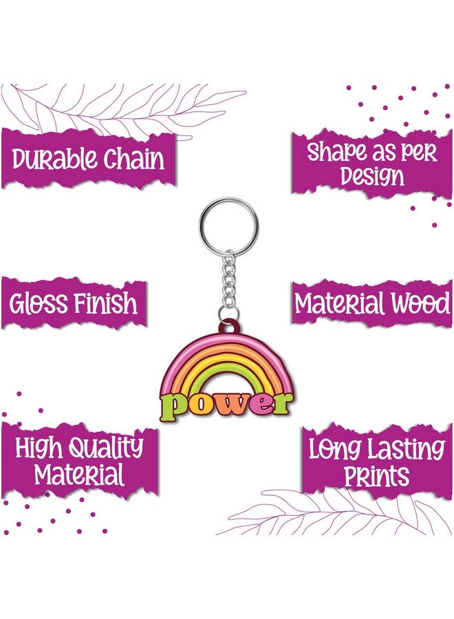 Bhai Please Power Wooden Keychain for Car, Bike, Office, Home (Pack of 1) Multicolour Key Chain with Ring | Gift for Men, Women, Girls, Boys, Him and Her - Image 5