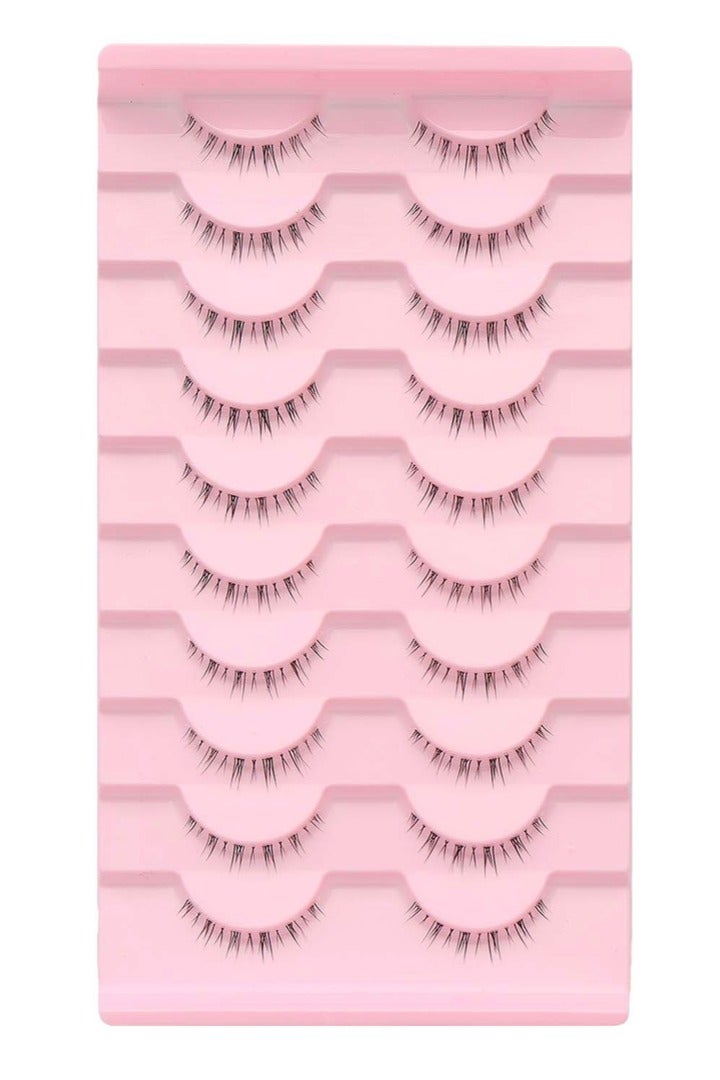 10 Pairs Bottom Lashes Strip Clear Band Lower Lashes Natural Lower Eyelashes Extension Cosplay Bottom Eyelashes Reusable - Image 1
