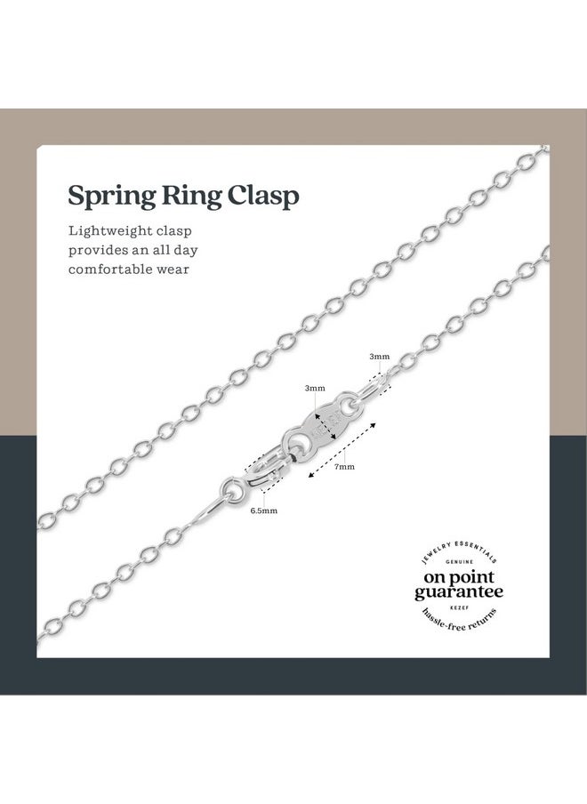 Kezef - KEZEF 925 Sterling Silver Chain Necklace for Women, 1.3mm Silver Cable Chain, 18 Inch, with Spring-Ring Clasp, Italian Made - Image 1