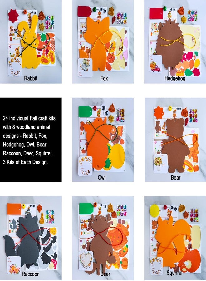 وينلين مجموعة Winlyn 24 مجموعة من 8 تصاميم لحرف يدوية لفصل الخريف، حرف يدوية لعيد الشكر، زينة حيوانات الغابة، مجموعات فنية، ملصقات إسفنجية ذاتية اللصق، فنون وحرف يدوية للأطفال، أنشطة الفصل الدراسي، هدايا الحفلات - Image 5