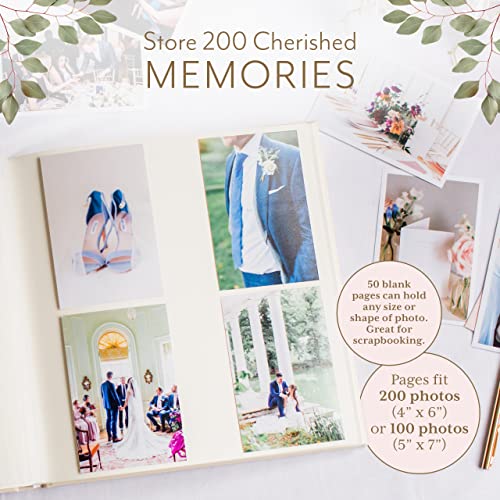 Your Perfect Day Personalized Large Memory Book for Family, Wedding, Anniversary, Guest Memory Book - Photo Album Scrapbook - 50 Blank Pages Can Fit 200 Pictures - Wedding Scrapbook Album (Gold&Cream) - Image 4