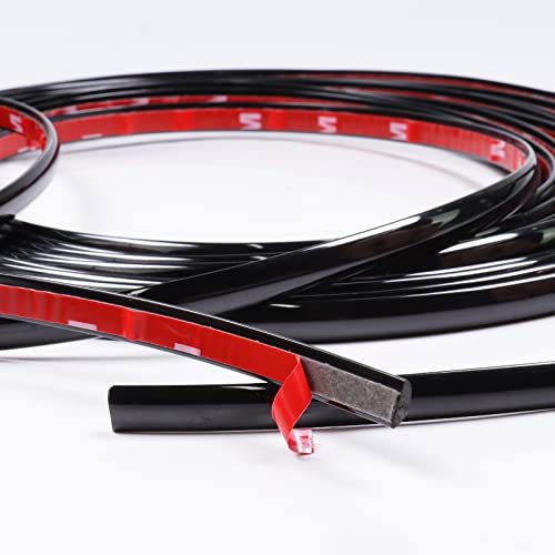 SBWLKJ 25Ft Automotive Trim Molding Glossy Black 1/2"(12mm) Universal Car Side Moldings(Self Adhesive) UV-Protected Scratch-Proof for All Vehicles Body Door Window Bumper - Image 3