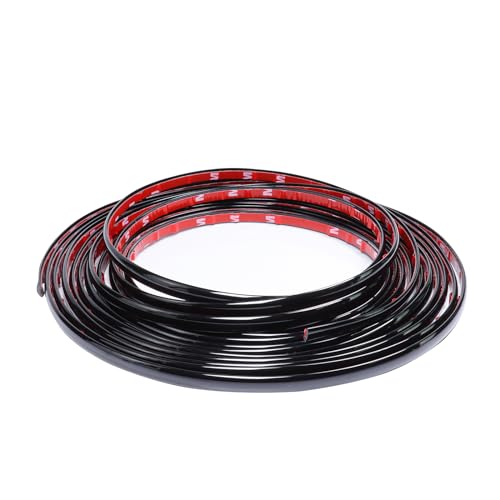 SBWLKJ 25Ft Automotive Trim Molding Glossy Black 1/2"(12mm) Universal Car Side Moldings(Self Adhesive) UV-Protected Scratch-Proof for All Vehicles Body Door Window Bumper - Image 4