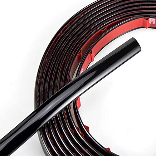 SBWLKJ 25Ft Automotive Trim Molding Glossy Black 1/2"(12mm) Universal Car Side Moldings(Self Adhesive) UV-Protected Scratch-Proof for All Vehicles Body Door Window Bumper - Image 2