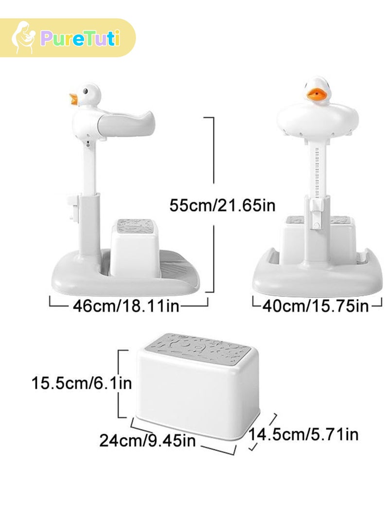 طفل نقي حامل استحمام للأطفال مع كرسي دعم، حامل استحمام قابل للتعديل للأطفال الصغار مع دعم للاستحمام ومضاد للانزلاق ومضاد للإغراق وسهل التنظيف وهدية مثالية للأطفال الرضع من عمر 6 إلى 36 شهرًا - Image 2