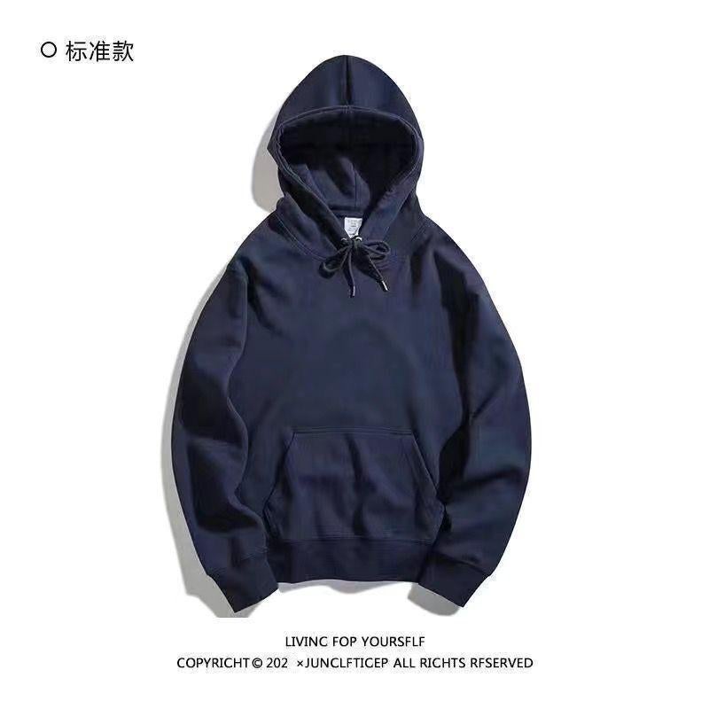 سويت شيرت بوزن ثقيل باللون الأخضر الداكن للرجال والنساء مع غطاء رأس واسع الحجم باللون الكاكي الفاتح، مناسب لفصل الخريف/الشتاء - Image 4