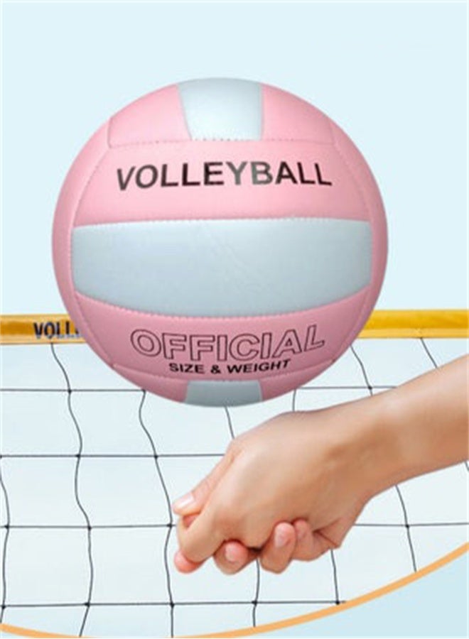 HOMESTAR Volleyball Official Size 5, PU Soft Indoor Outdoor Volleyball for Beach Play, Game, Gym, Pink - Image 2