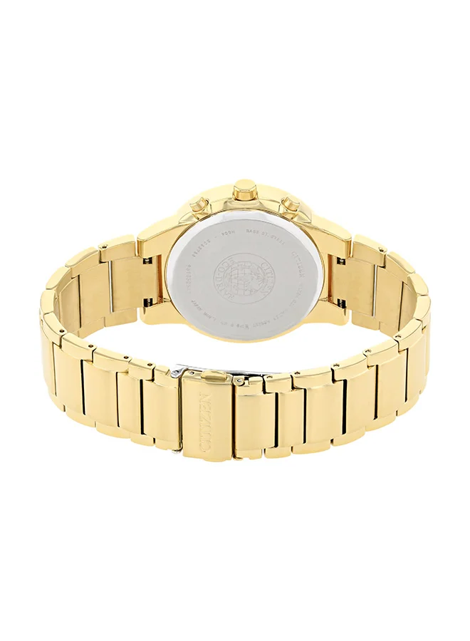 سيتيزن ساعة رجالية بسوار من الفولاذ المقاوم للصدأ مع طلاء ذهبي