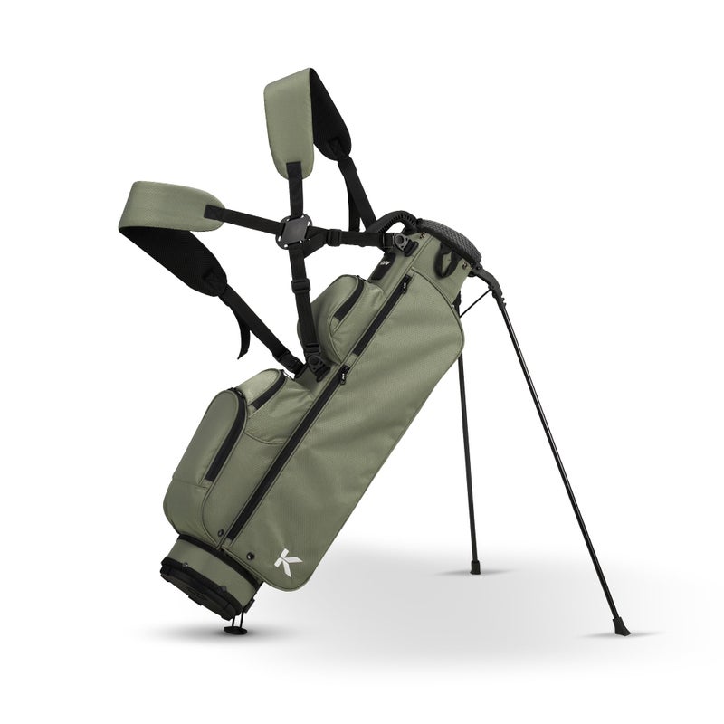 KVV Lightweight Pitch and Putt Golf Bag with Stand, Adjustable Dual Straps, Golf Stand Bag for Extra Storage in a Smaller Size(Light Grey) - Image 1