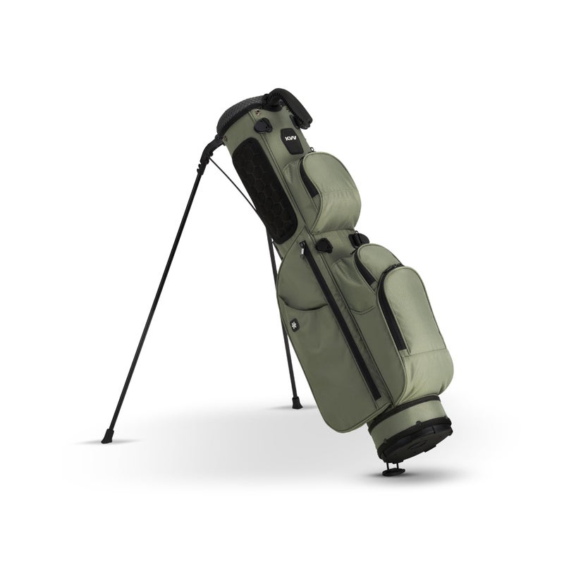 KVV Lightweight Pitch and Putt Golf Bag with Stand, Adjustable Dual Straps, Golf Stand Bag for Extra Storage in a Smaller Size(Light Grey) - Image 2