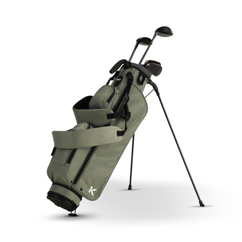 KVV Lightweight Pitch and Putt Golf Bag with Stand, Adjustable Dual Straps, Golf Stand Bag for Extra Storage in a Smaller Size(Light Grey) - Image 3