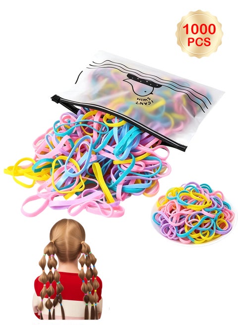 1000 Pieces Hair Ties Colorful Hair Rubber Bands for Kids Girls High Elasticity Durable Hair Elastics Rubber Band Pack Random Colors