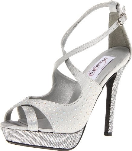 Dyeables Women's Sonya Platform Sandal,Silver Satin,10 B US - Image 3