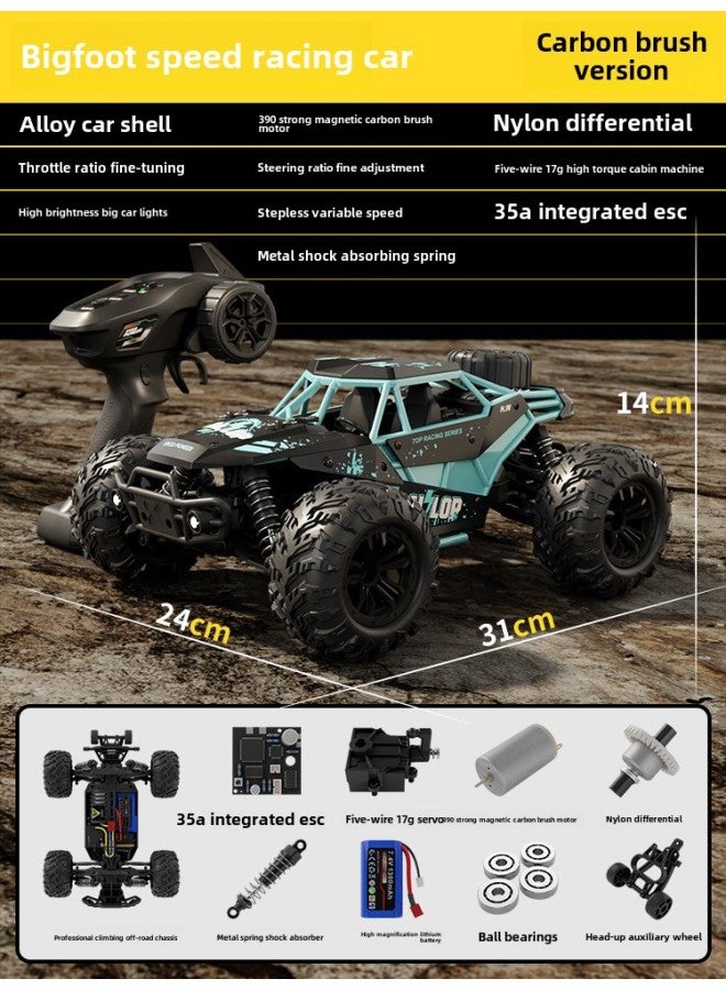 RC Remote Control Off-road Vehicle Toy Car Charging Electric Professional High-speed Four-wheel Drive Climbing Car Boy Children Racing Gift-Colour: Alloy Body 1:16 High Speed Rc Off-road Vehicle-70km-Proportion:1:16  - Image 1