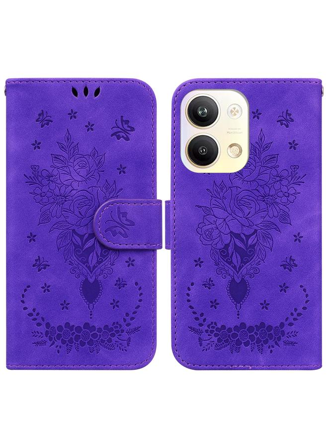S-TOP Case For OPPO Reno9 Pro Butterfly Rose Embossed Leather Phone Case - Image 1