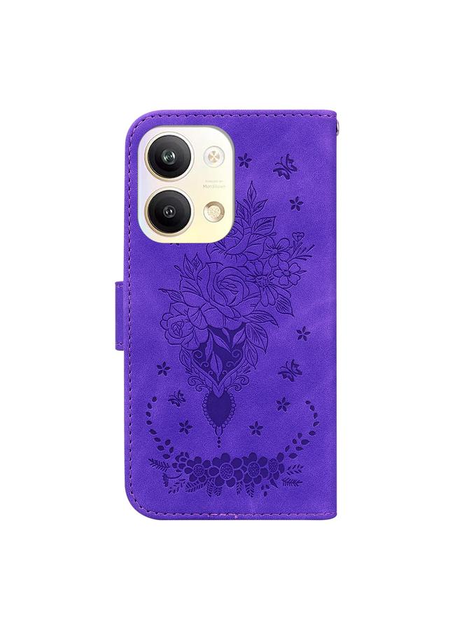 S-TOP Case For OPPO Reno9 Pro Butterfly Rose Embossed Leather Phone Case - Image 3