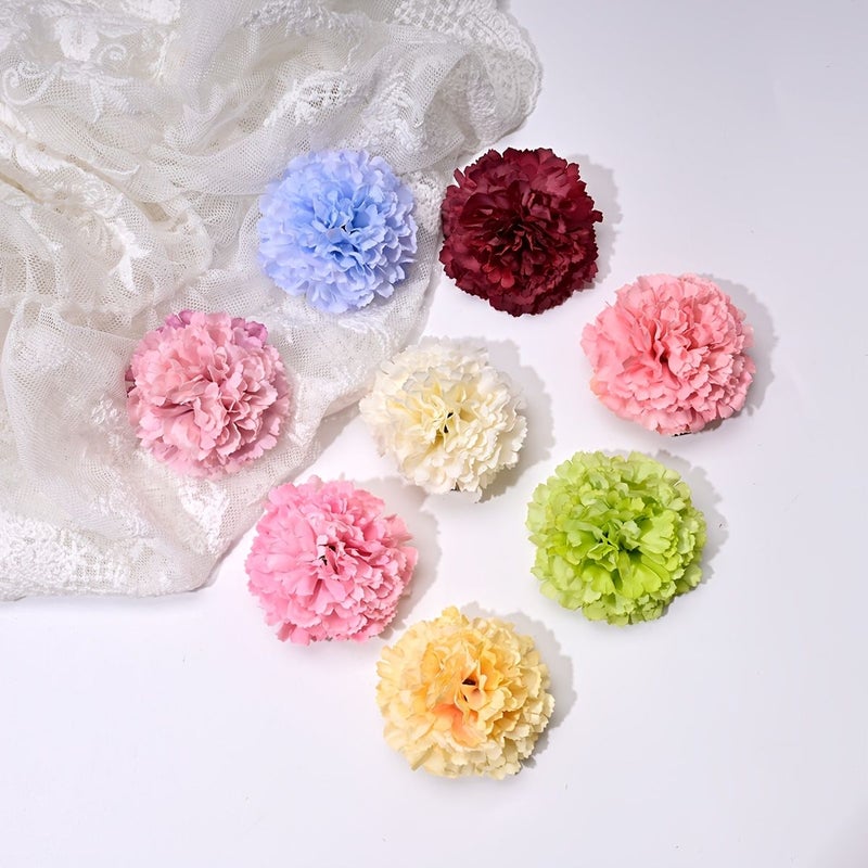 8pcs Polychrome Simulation Flower Layered Ball Hairpins Easy Romantic Seaside Side Clips For Updos - Image 5