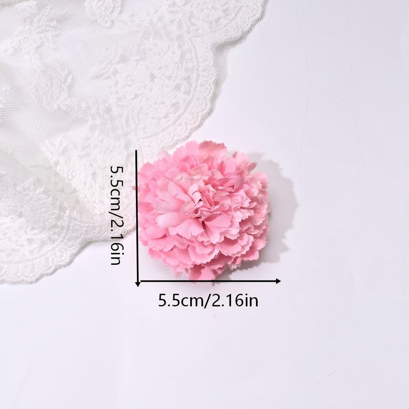 8pcs Polychrome Simulation Flower Layered Ball Hairpins Easy Romantic Seaside Side Clips For Updos - Image 4