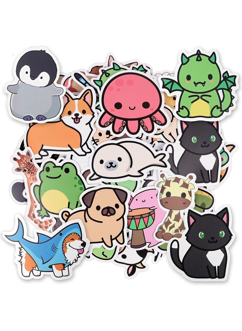 SUNSAR Animal Stickers,100Pcs Cute Cartoon Waterproof Stickers, Cute Trendy Aesthetic Sticker for Laptop Car Scrapbook Phone Skateboard Computer Wall Window - Image 1