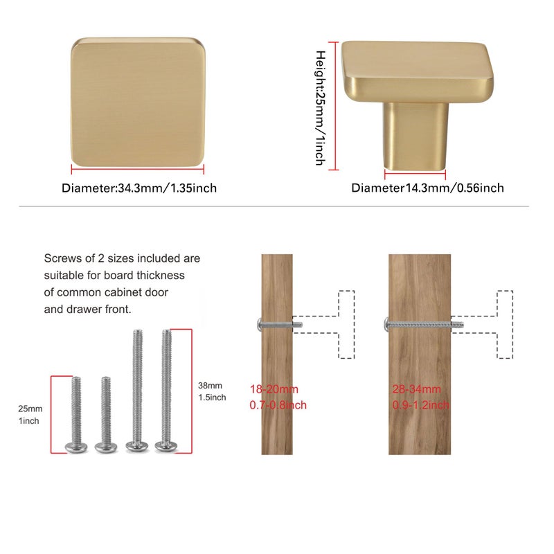 TUNNY 10 Pack Classic Cabinet Knob-Champagne Bronze Single Hole Furniture Hardware Knob for Kitchen Cabinet Bedroom Dresser Furniture Hardware Cabinet Pulls - Image 2