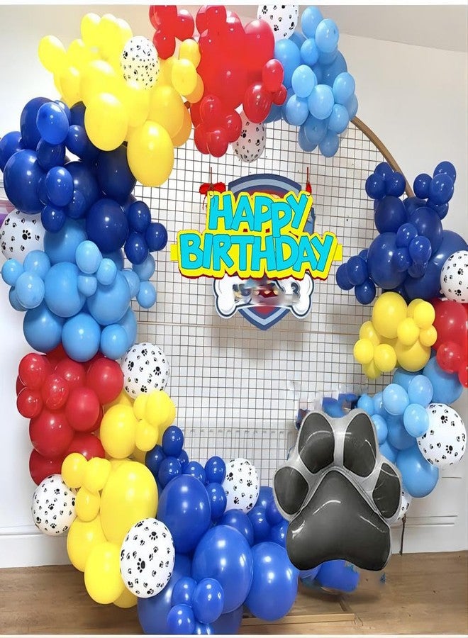 duile Dog Paw Balloons 12 Inch Dog Paw Print Latex Balloons Red Yellow Blue Royal Blue Paw Balloon for Puppy Paw Themed Boy Birthday Party Decorations Supplies - Image 5