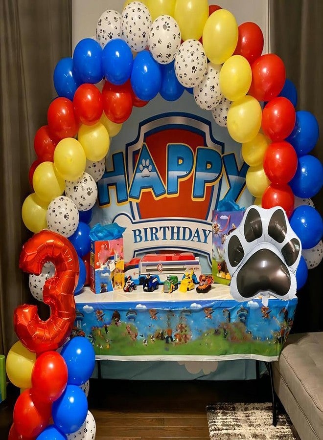 duile Dog Paw Balloons 12 Inch Dog Paw Print Latex Balloons Red Yellow Blue Royal Blue Paw Balloon for Puppy Paw Themed Boy Birthday Party Decorations Supplies - Image 4