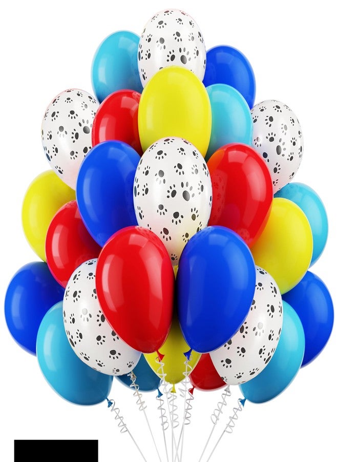 duile Dog Paw Balloons 12 Inch Dog Paw Print Latex Balloons Red Yellow Blue Royal Blue Paw Balloon for Puppy Paw Themed Boy Birthday Party Decorations Supplies - Image 1