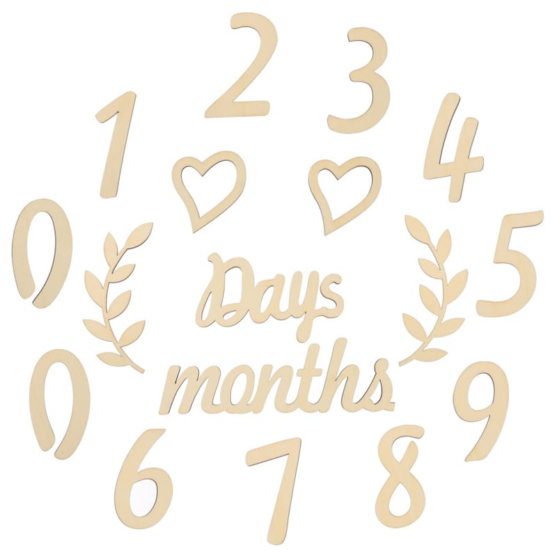 Wooden Baby Monthly Milestone Cards Set For Newborn Photography Memory Keepsake - Image 2
