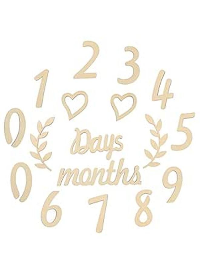 Wooden Baby Monthly Milestone Cards Set For Newborn Photography Memory Keepsake - Image 1