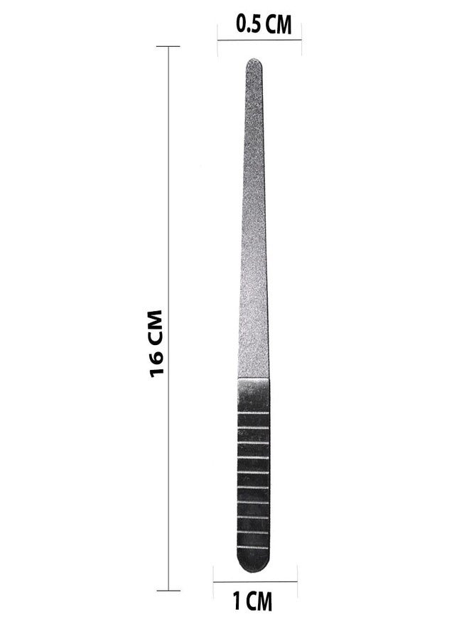 Tandem Metal Nail Filer Lux, Manicure Tool With Cuticle Remove - Designed to Achieve Strong, Elegant and Healthy Nails, Durable Stainless Steel - Silver (Set Of 1) - Image 1