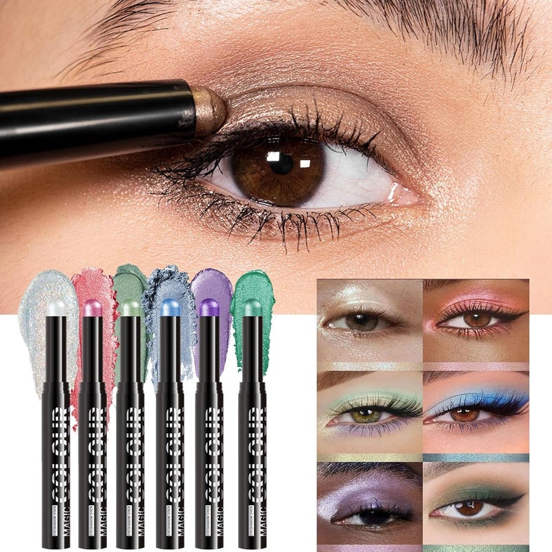 Eyeshadow Stick - Waterproof Long-Lasting Women Makeup,Shimmer Cream Eyeshadow | for Beauty Cosmetics Women Girls Wife Girlfriend Daily Routines Travel Holiday Christmas Home - Image 2