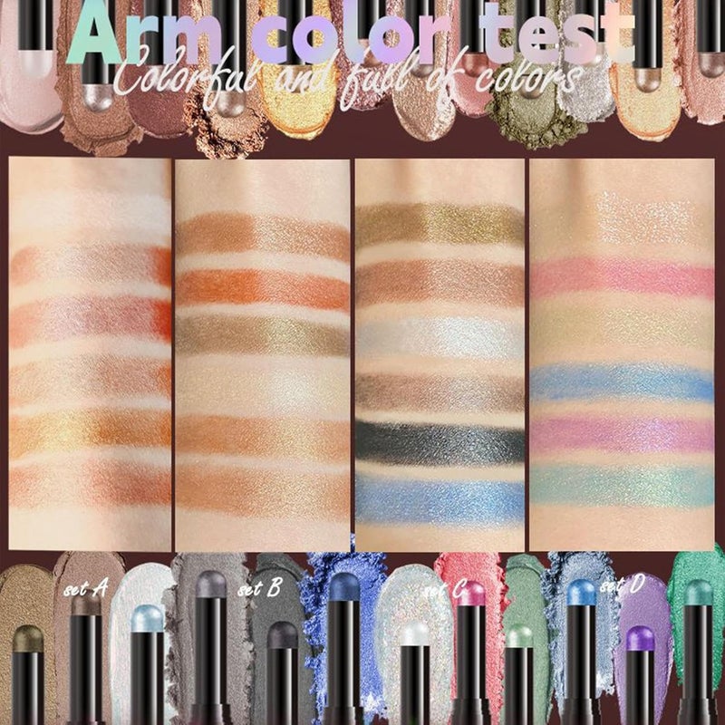 Eyeshadow Stick - Waterproof Long-Lasting Women Makeup,Shimmer Cream Eyeshadow | for Beauty Cosmetics Women Girls Wife Girlfriend Daily Routines Travel Holiday Christmas Home - Image 5