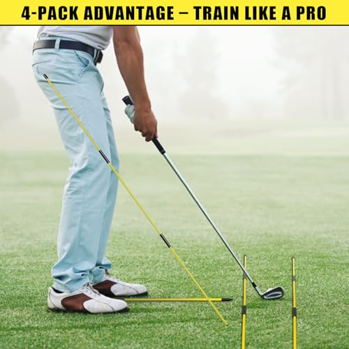 Goashpeaot Collapsible Golf Alignment Sticks, 40 Inch Golf Alignment Rods for Swing Trainer, Putting, Aiming, Posture Correction and Golf Practice - Image 4