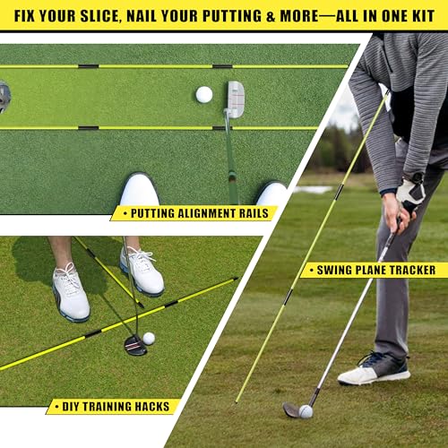Goashpeaot Collapsible Golf Alignment Sticks, 40 Inch Golf Alignment Rods for Swing Trainer, Putting, Aiming, Posture Correction and Golf Practice - Image 3