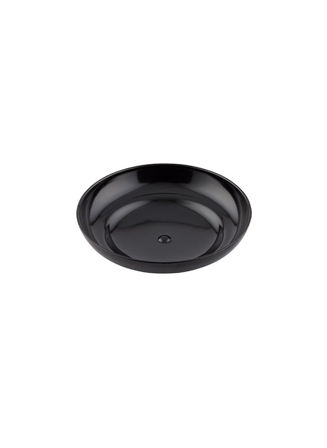 Restaurantware Restaurantware-2 Ounce Small Plastic Plates, 100 Disposable Appetizer Plates - Round, Mini, Black Plastic Sample Plates, For Appetizers, Desserts, Or Samples, For Parties And Events  - Image 1