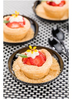 Restaurantware Restaurantware-2 Ounce Small Plastic Plates, 100 Disposable Appetizer Plates - Round, Mini, Black Plastic Sample Plates, For Appetizers, Desserts, Or Samples, For Parties And Events  - Image 3