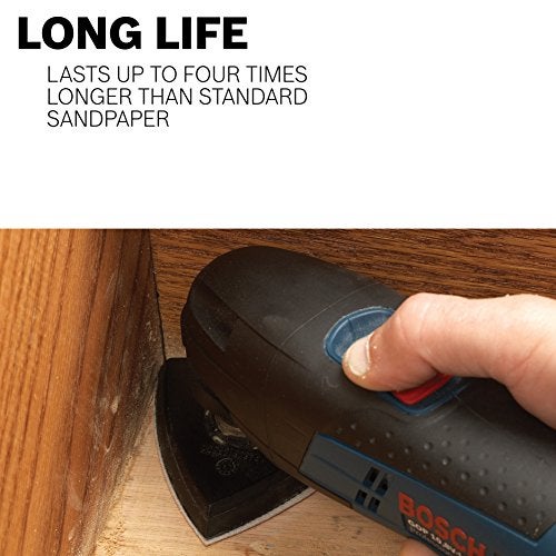 BOSCH SDTR120 3-3/4 in. 120 5-Piece Grit Detail Sander Abrasive Triangles for Wood,Brown - Image 4
