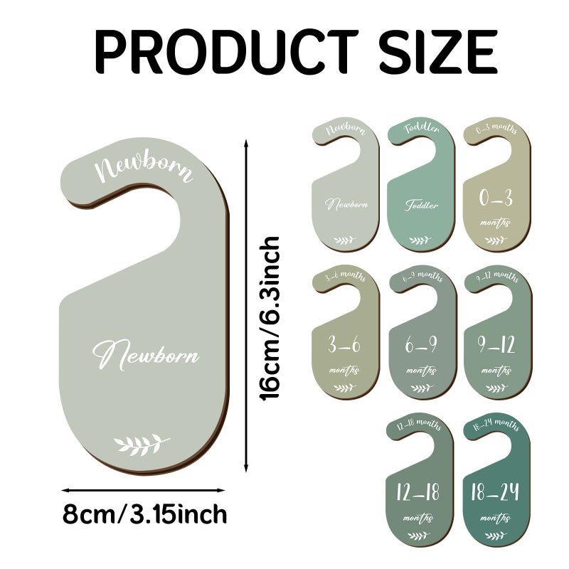 A Set Of Wooden Wardrobe Dividers With Month Labels 0 To 12 Color Coded Hanger Organizers Suitable For Clothing Nurseries And Closet Systems Durable Shower Gifts Size Marking System Decorative Milestone Tracker Partition Separators - Image 4