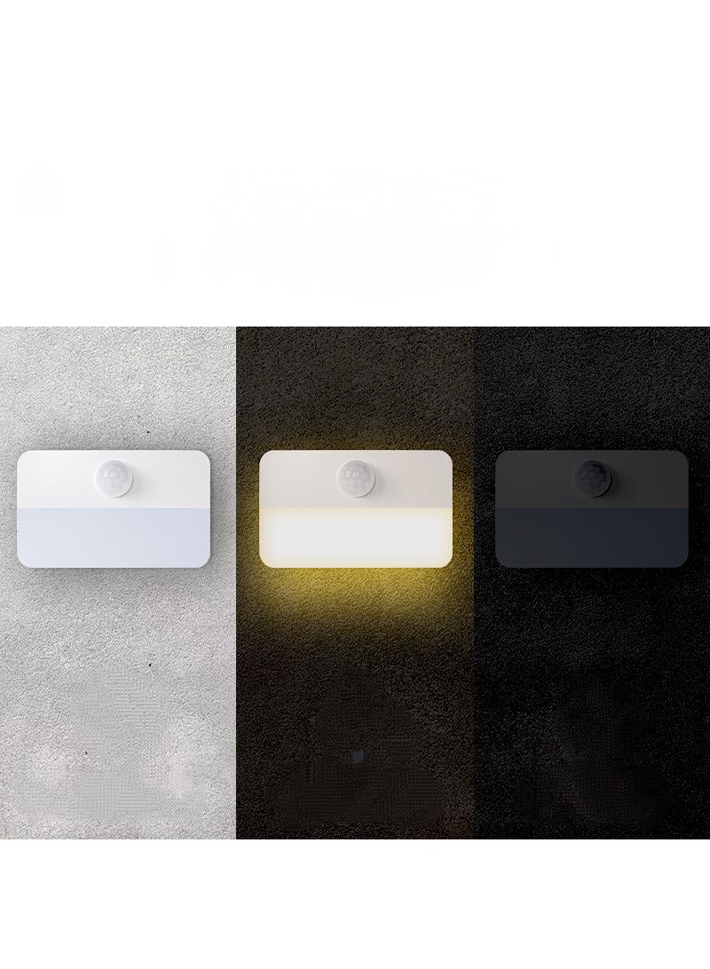 Human body induction light, battery powered, kitchen cabinet, bedside intelligent induction small night light, cold white 6pcs - Image 2