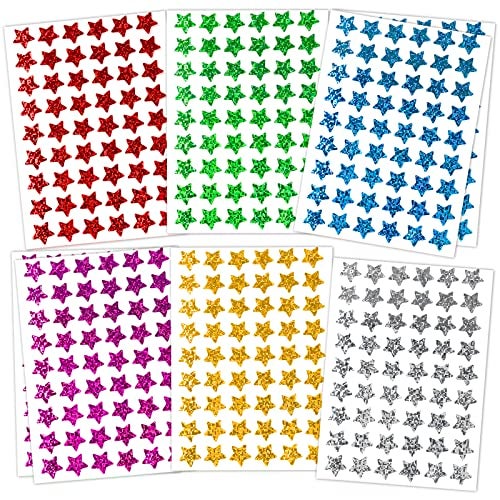 Lrogoe 1620 Pack, 6 Colors, Holographic Small Star Stickers for Kids Reward, Behavior Chart, School Classroom Student Teacher Supplies, 0.6" Diameter - Image 1